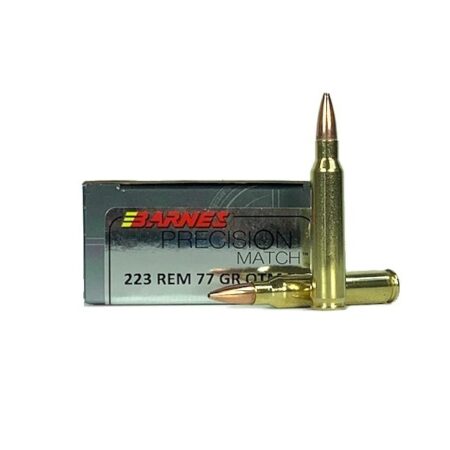 Barnes Precision Match .223 Remington 77 Gr. Open-Tip Match Boat Tail (OTM)- Box of 20