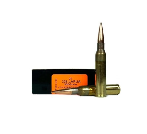 HSM Trophy Gold .338 Lapua 300 Gr. OTM Tactical Hybrid- Lapua Brass- COAL 3.760- Box of 20