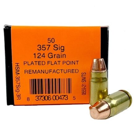 HSM .357 Sig 124 Gr. Plated FP- Remanufactured- Box of 50