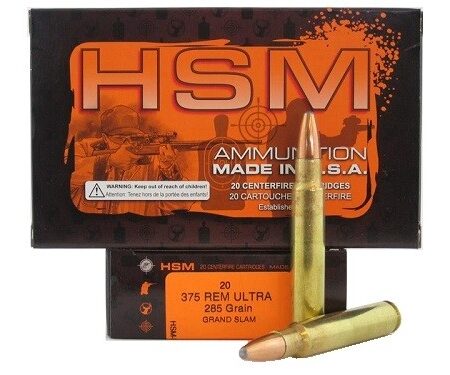 HSM Factory Blemish .375 Remington Ultra Magnum 285 Gr. Speer Grand Slam- Box of 20