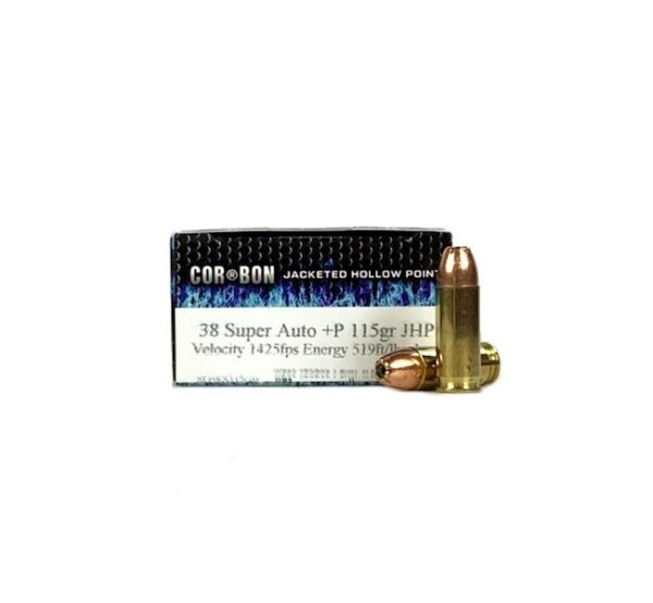 Cor-Bon .38 Super Auto +P 115 Gr. Jacketed Hollow Point- Box of 20