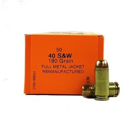 HSM .40 S&W 180 Gr. Full Metal Jacket- Remanufactured- Box of 50