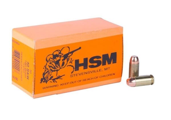 HSM Factory Blemish .40 S&W 180 Gr. Plated Round Nose Flat Nose- Remanufactured- Box of 50