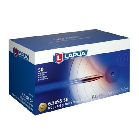 Lapua 6.5x55 SE 120 Gr. Scenar-L Open Tip Match- 2723 Fps- Box of 50