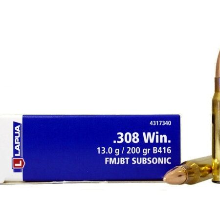 Lapua .308 Winchester 200 Gr. Subsonic Full Metal Jacket Boat Tail- Box of 20