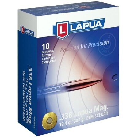 Lapua .338 Lapua Magnum 300 Gr. Scenar Open Tip Match- Box of 10
