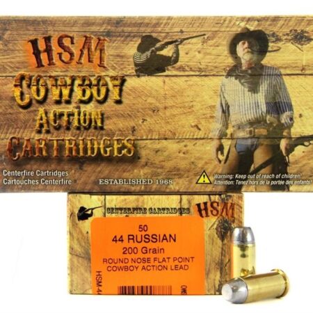 HSM Factory Blemish .44 Russian 200 Gr. Round Nose Flat Point "Cowboy Action" Lead- Box of 50