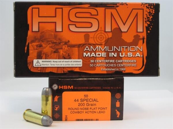 HSM Factory Blemish .44 Special 200 Gr. Round Nose Flat Point "Cowboy Action Lead"- Box of 50
