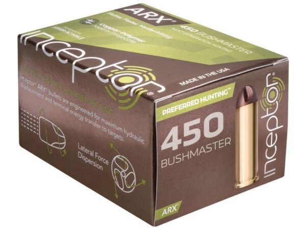 Inceptor Preferred Hunting .450 Bushmaster 158 Gr. ARX- Lead Free- Box of 20