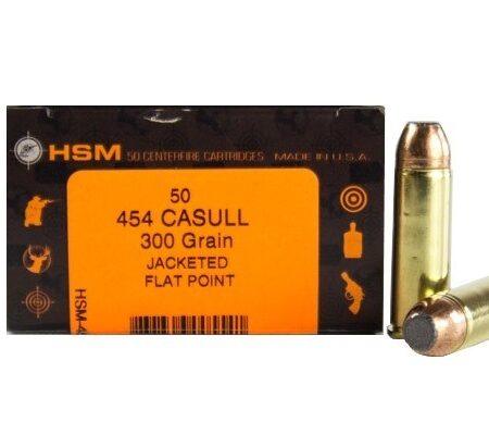 HSM .454 Casull 300 Gr. Jacketed Flat Point- Box of 50