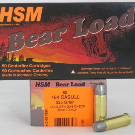 HSM Factory Blemish "Bear Load" .454 Casull 325 Gr. Lead WFN Gas Check - Box of 50