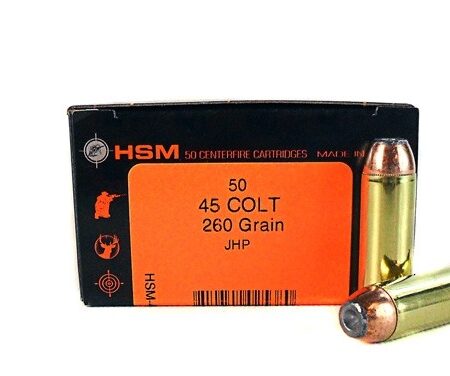 HSM .45 Long Colt 260 Gr. Jacketed Hollow Point- Box of 50