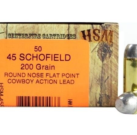 HSM Factory Blemish .45 Schofield 200 Gr. Round Nose Flat Point "Cowboy Action" Lead- Box of 50