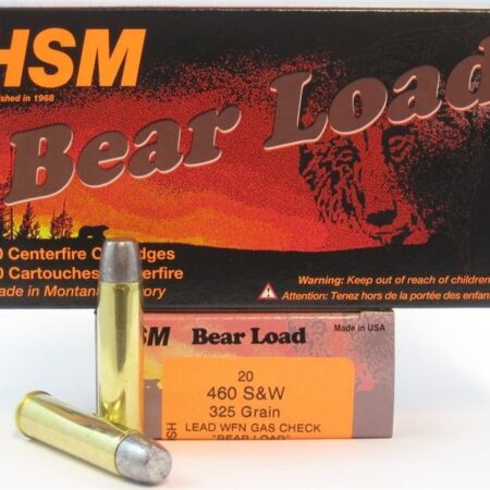 HSM Factory Blemish .460 S&W 325 Gr. Lead WFN Gas Check "Bear load"- Box of 20