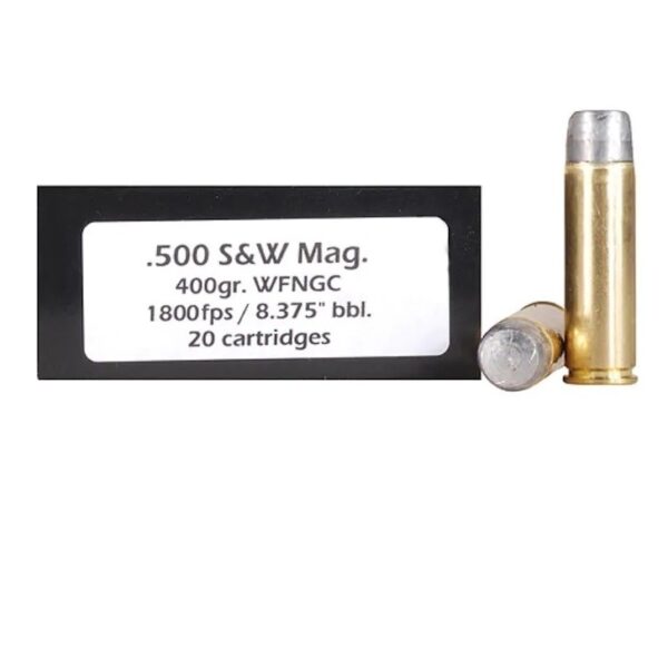 Doubletap .500 S&W Magnum 400 Gr. Hardcast Solid Flat Nose Gas Check- Box of 20
