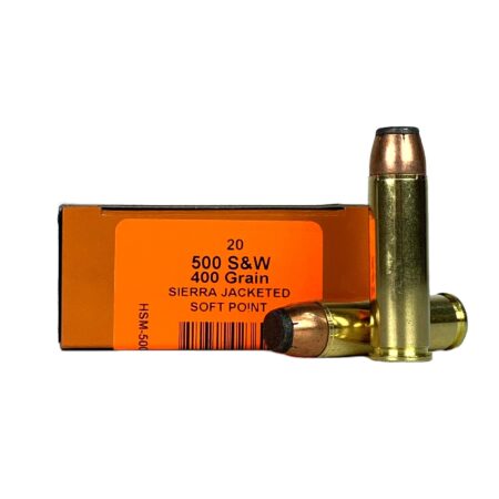HSM Pro Pistol .500 S&W Magnum 400 Gr. Sierra Jacketed Soft Point- Box of 20