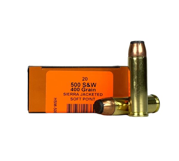 HSM Pro Pistol .500 S&W Magnum 400 Gr. Sierra Jacketed Soft Point- Box of 20