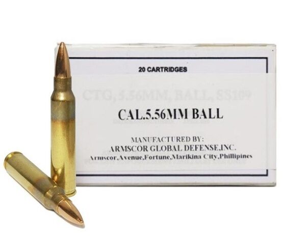 Armscor 5.56x45mm NATO 55 Gr. M193 Ball Full Metal Jacket- Box of 20