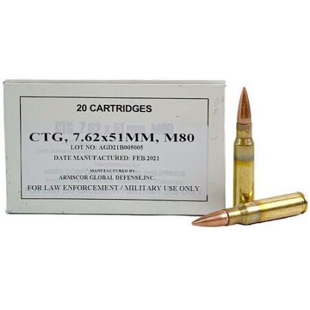 Armscor 7.62x51mm NATO M80 147 Gr. Full Metal Jacket- Box of 20