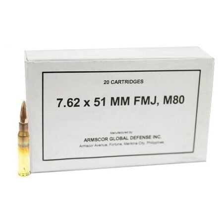 Armscor 7.62x51mm NATO M80 147 Gr. Full Metal Jacket- Box of 20