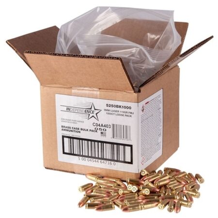 Independence 9mm Luger 115 Gr. Full Metal Jacket- Bulk Pack of 1000