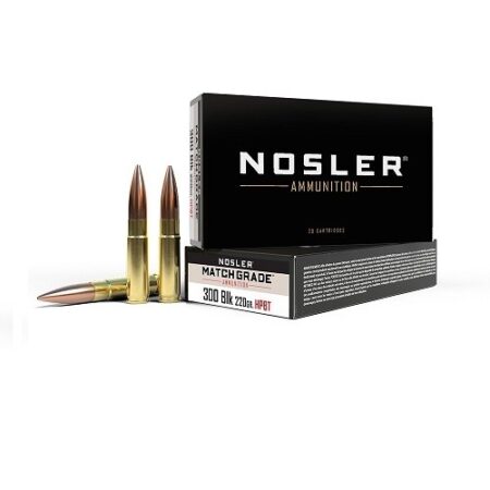 Nosler Match Grade .300 AAC Blackout 220 Gr. Custom Competition Hollow Point Boat Tail- Box of 20