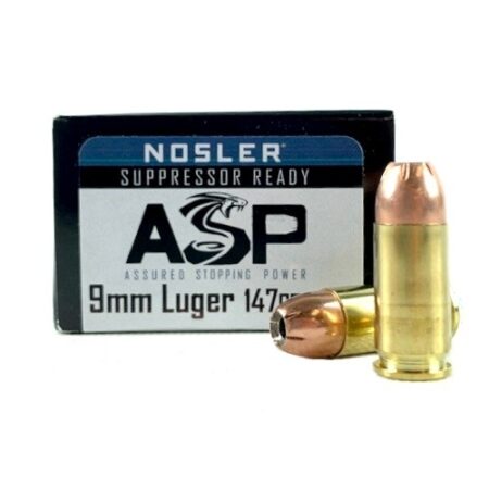 Nosler Assured Stopping Power 9mm Luger 147 Gr. Jacketed Hollow Point- Box of 20