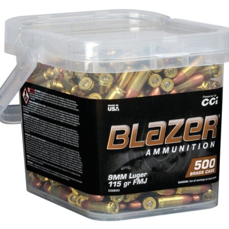 CCI Blazer Brass 9mm Luger 115 Gr. FMJ- Bucket of 500