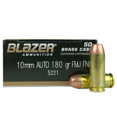 CCI Blazer Brass 10mm Auto 180 Gr. Full Metal Jacket Flat Nose- Box of 50