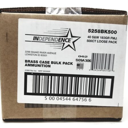 CCI Independence Bulk .40 S&W 180 Gr. Full Metal Jacket- Bulk Pack of 500