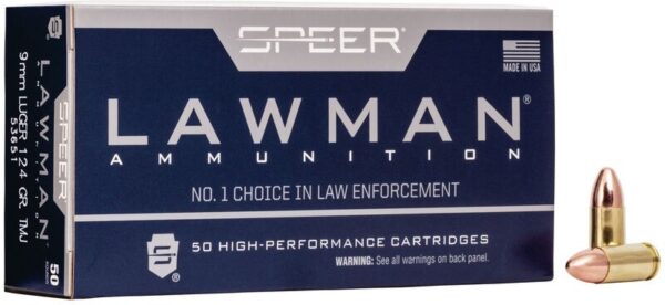Speer Lawman 9mm Luger 124 Gr. Total Metal Jacket- Box of 50