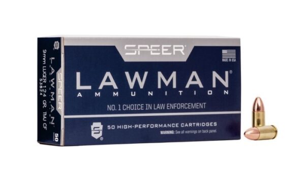 Speer Lawman 9mm Luger 115 Gr. CleanFire Total Metal Jacket- Box of 50