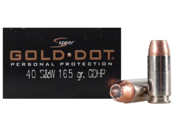 Speer Gold Dot .40 S&W 165 Gr. Gold Dot Jacketed Hollow Point- Box of 50