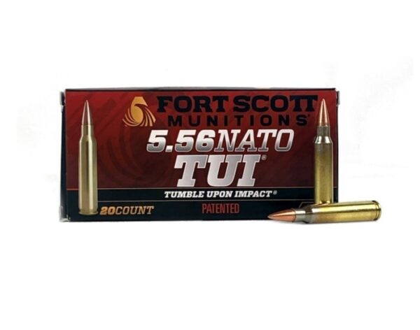 Fort Scott Munitions 5.56x45mm NATO 55 Gr. TUI Solid Copper Spun- Lead Free Box of 20