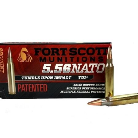 Fort Scott Munitions 5.56x45mm NATO 62 Gr. TUI Solid Copper Spun- Lead Free Box of 20