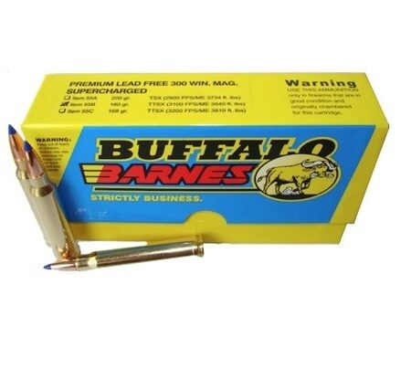 Buffalo Bore .300 Winchester Magnum SuperCharged 180 gr. Barnes Tipped TSX Boat Tail - Lead Free - Box of 20