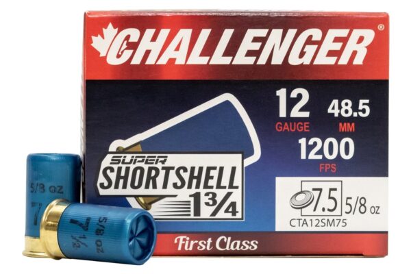 Challenger Super ShortShell 12 Ga 1-3/4" 5/8 oz #7-1/2 Shot- Box of 20