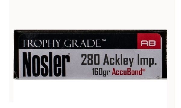 Nosler Trophy Grade .280 Remington Ackley Improved 160 Gr. AccuBond- Box of 20