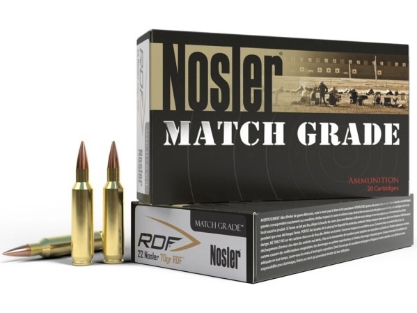 Nosler Match Grade .22 Nosler 70 Gr. RDF Hollow Point Boat Tail Match- Box of 20