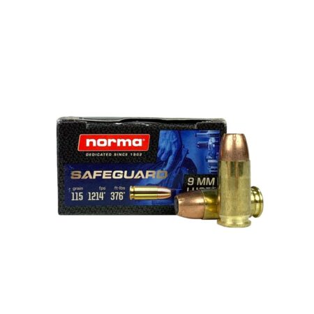 Norma Safeguard 9mm Luger 115 Gr. Jacketed Hollow Point- Box of 50