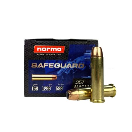 Norma Safeguard .357 Magnum 158 Gr. Jacketed Hollow Point- Box of 50
