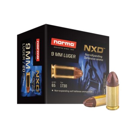 Norma NXD 9mm Luger 65 Gr. Fluted Non-eXpanding Defensive- Box of 20