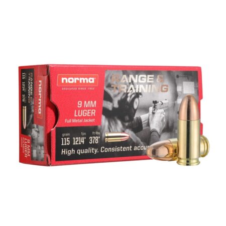Norma Range & Training 9mm Luger 115 Gr. Full Metal Jacket- Box of 50