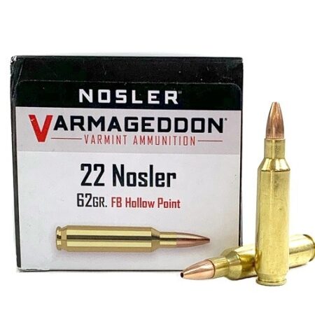 Nosler Varmageddon .22 Nosler 62 Gr. Flat Base Hollow Point- Box of 50