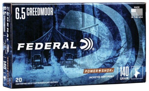 Federal Power-Shok 6.5 Creedmoor 140 Gr. Jacketed Soft Point- Box of 20