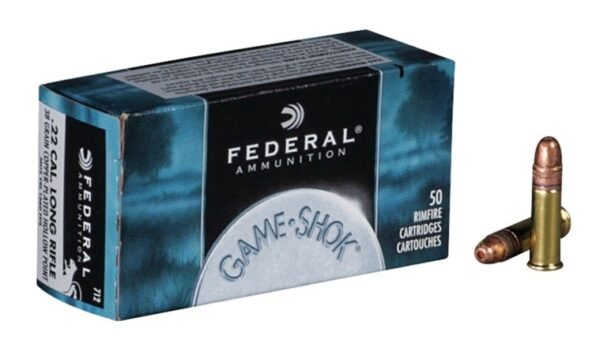 Federal Game-Shok .22 Long Rifle High Velocity 38 Gr. Plated Lead Hollow Point- Box of 50
