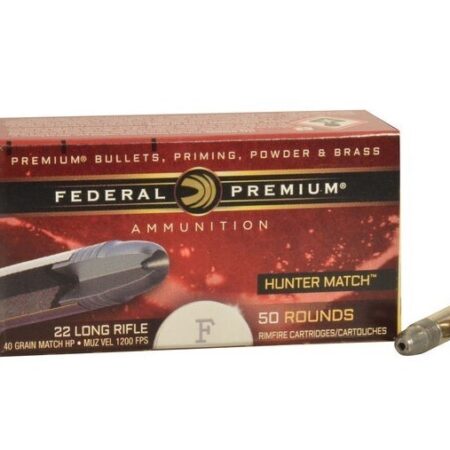Federal Premium Hunter Match .22 Long Rifle High Velocity 40 Gr. Lead Hollow Point- Box of 50