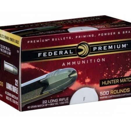 Federal Premium Hunter Match .22 Long Rifle High Velocity 40 Gr. Lead Hollow Point- Box of 500