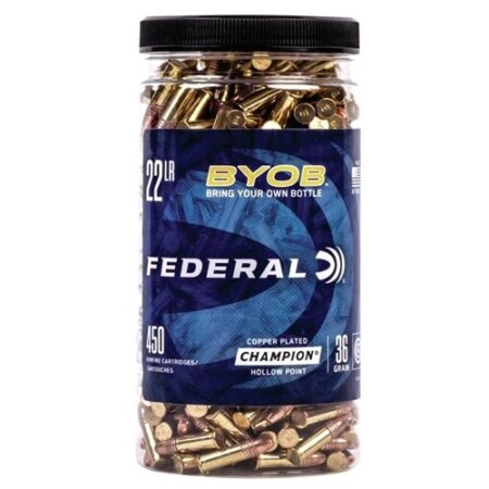 Federal Champion BYOB .22 Long Rifle 36 Gr. Plated Lead Hollow Point- Jug of 450