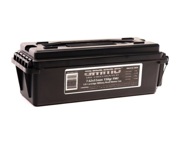 Ammo Incorporated 7.62x51 NATO 150 Gr. Full Metal Jacket- Plastic Ammo Can of 120